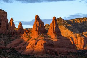 The Nuns rock formation in Sedona, Arizona at sunset