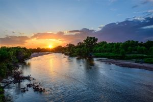 Sunset over the South Platte River, Colorado