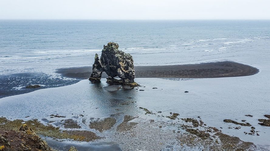 Hvítserkur - Basalt Sea Stack on Eastern Shore of Vatnsnes Peninsula