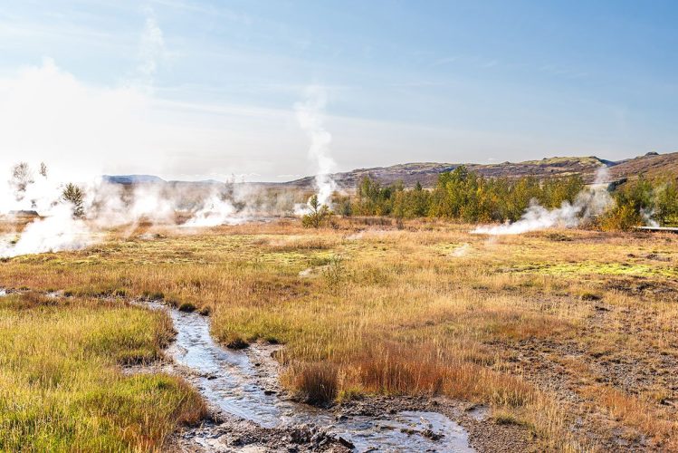 Geothermic area around The Great Geysir, Iceland